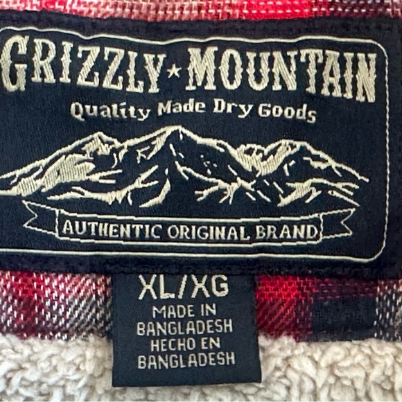Grizzly Mountain mens XL button up insulated flannel shirt , plaid - Picture 2 of 5